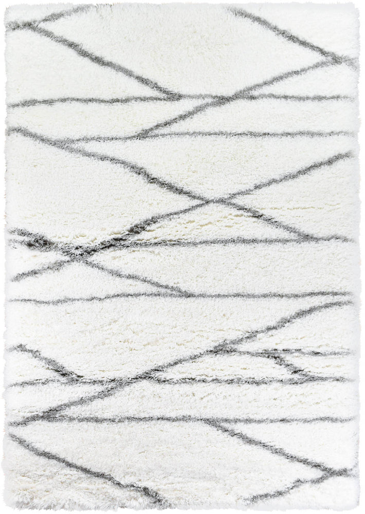 Hot Sale! Cobi White 8741A Shaggy Floor Rug for Living Room and Entrance