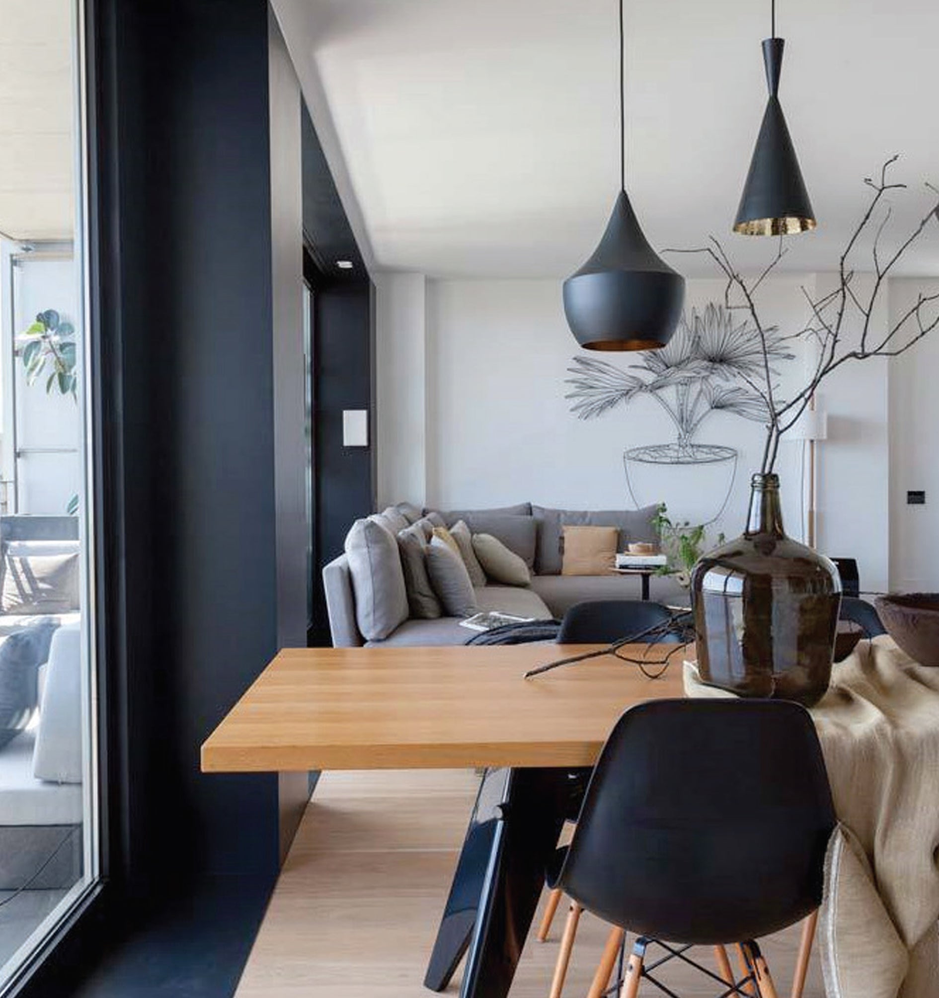 Exclusive Black Cone-Shaped CAVIAR Interior Pendant Light