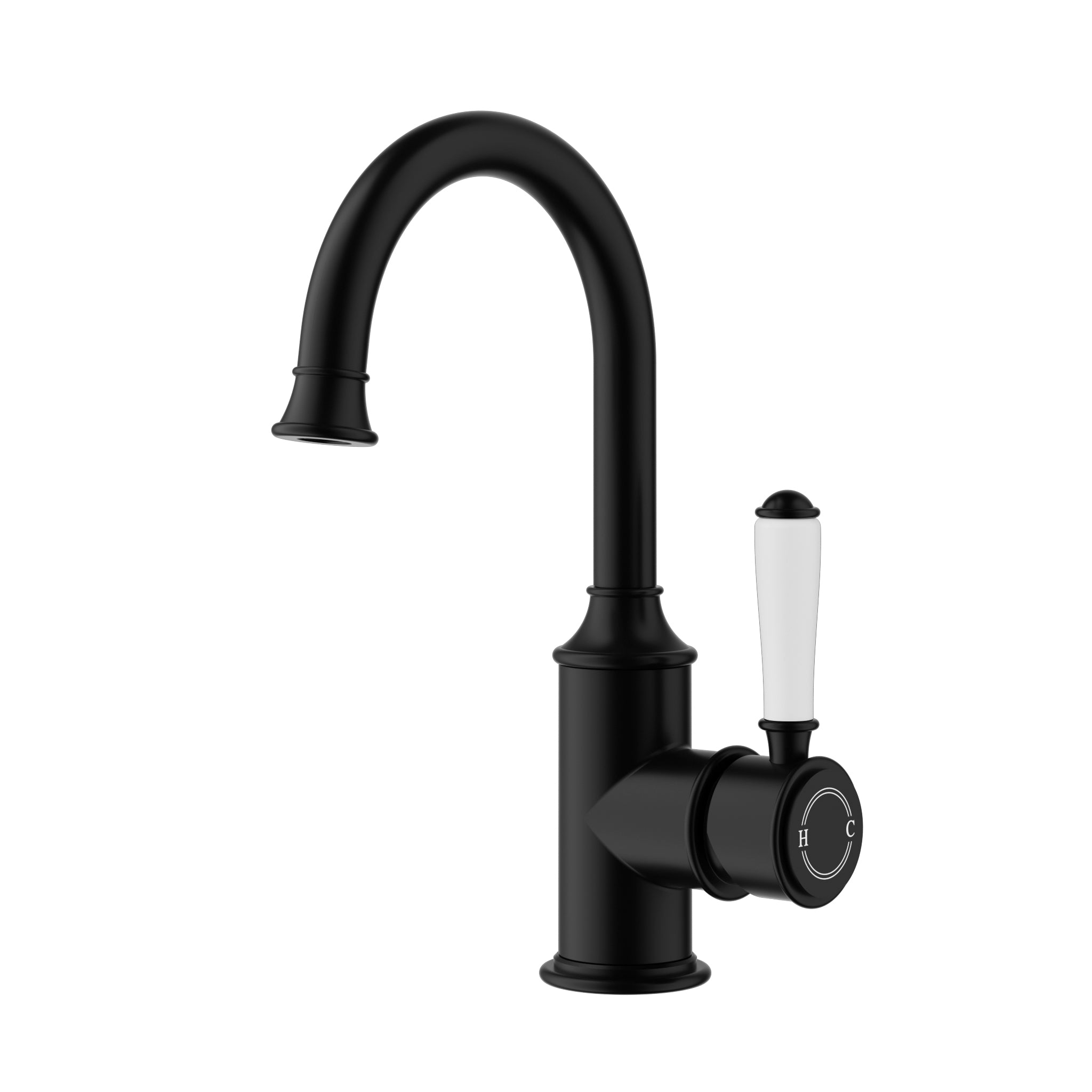 Hot Sale! Classic Matte Black Gooseneck Basin Mixer for Bathroom Use