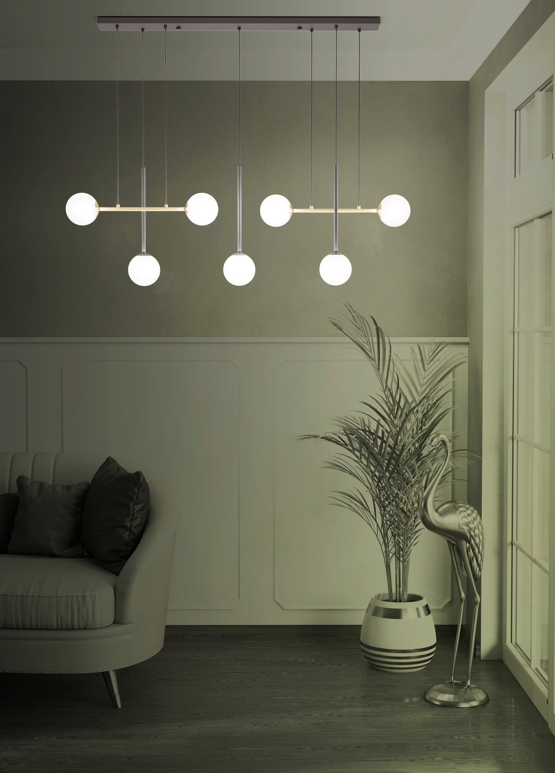 Exclusive Offer! PAZ 7x40W Brushed Brass Pendant Light for Modern Interiors