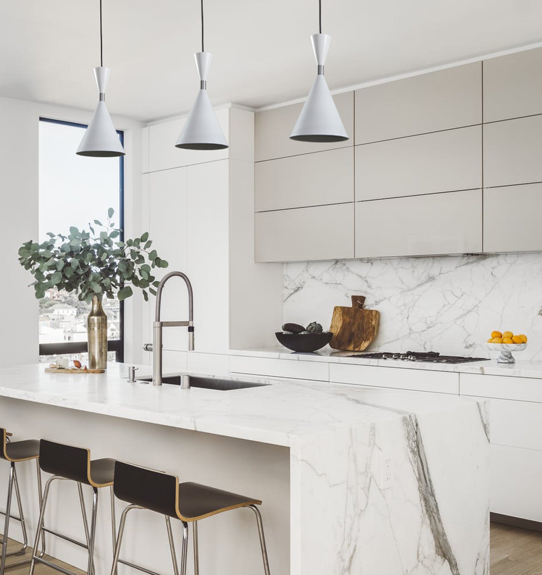 Classic Interior Cone - Shaped Powder - Coated Aluminium Pendant Light