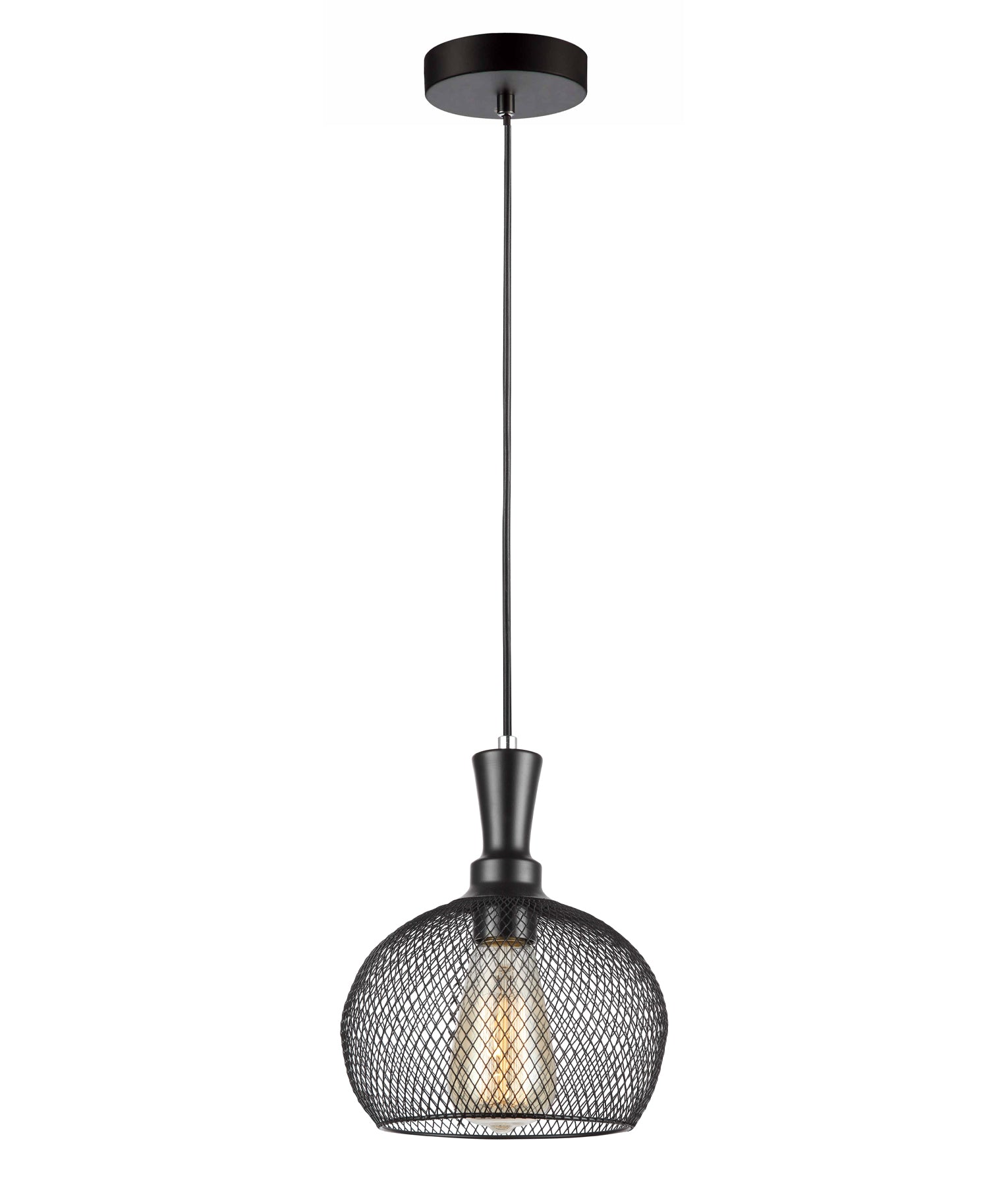 Industrial Black Mesh Wine Glass Shape Pendant Light - Ideal for Interior