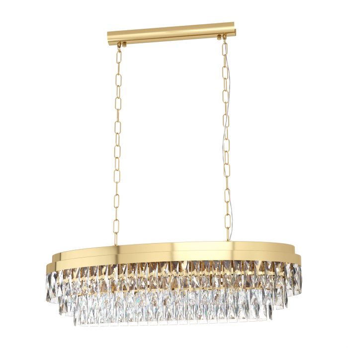 62-Inch VALPARAISO Gold-Coloured Steel Chandelier Light
