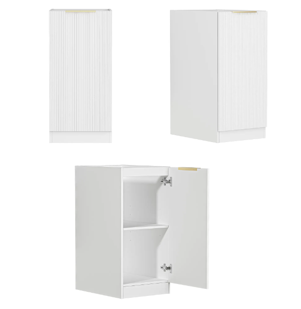 BURLEIGH 1715x600x2100mm White Stone - Top Laundry Cabinet Set (Style A)