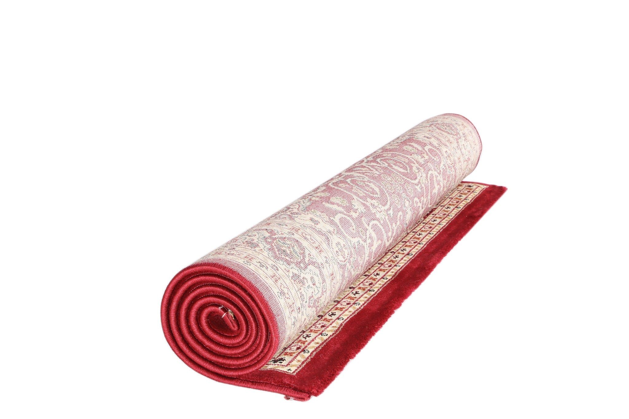 Exclusive Red Bordered Traditional Flower Rug - Washable & Durable