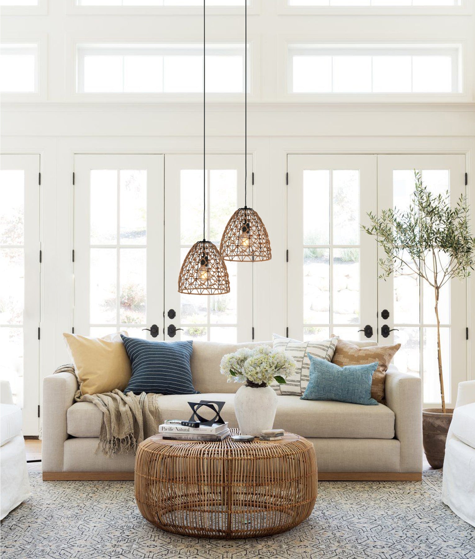 CANAMO: Stylish Bohemian Natural Hemp Rope & Black Hardware Ellipse Pendant Light - Great Deal