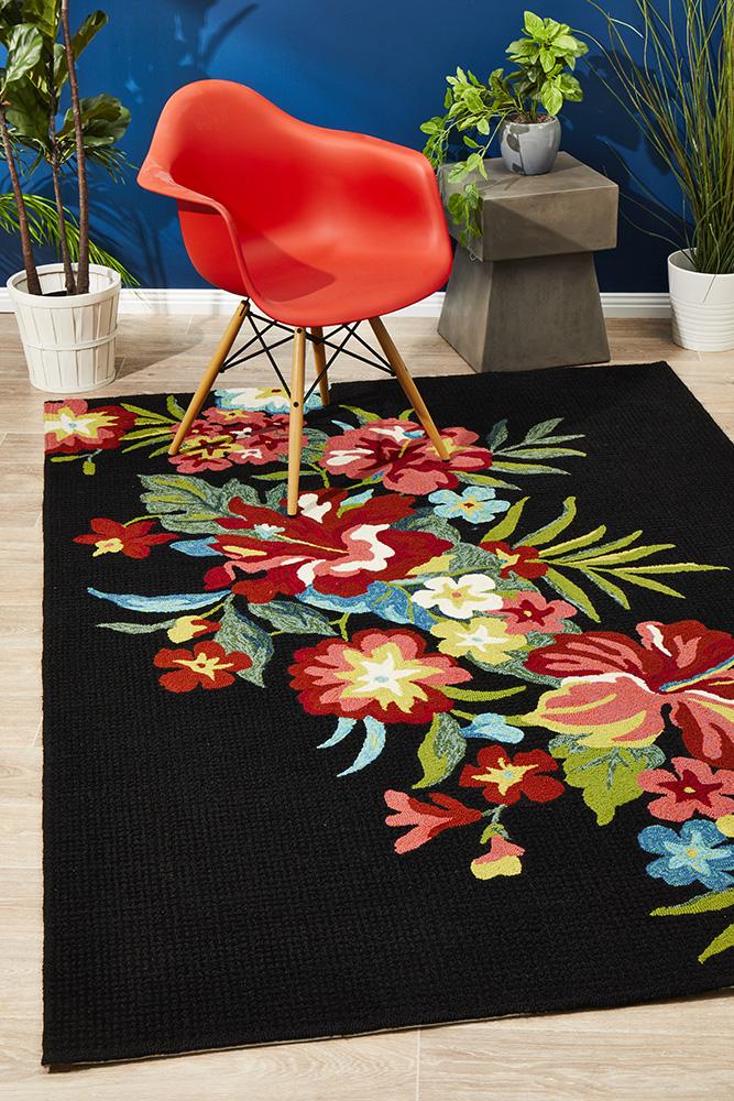 Hot Deal! Copacabana Kelsey Black Indoor-Outdoor Rug