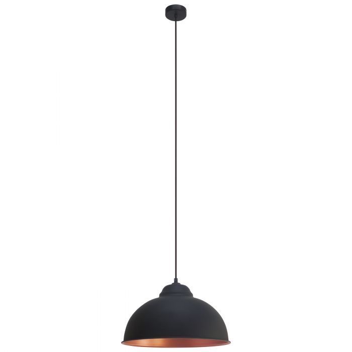 Hot Sale! TRURO 2 Steel Pendant Light in Stylish Black with Copper Interior Finish