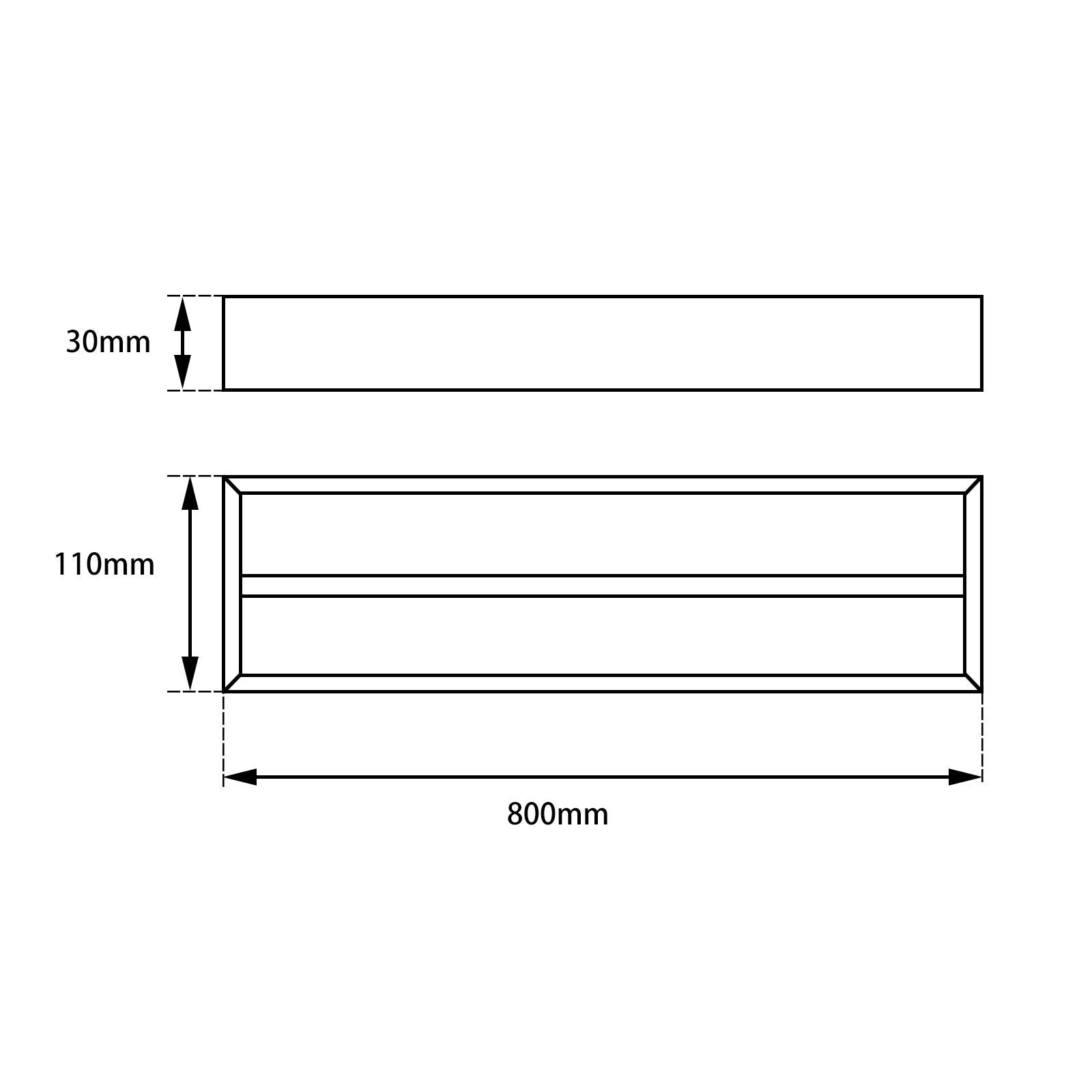 Hot Deal! 800mm Cavallo Square Double Brushed Yellow Gold Towel Rail for Bathroom