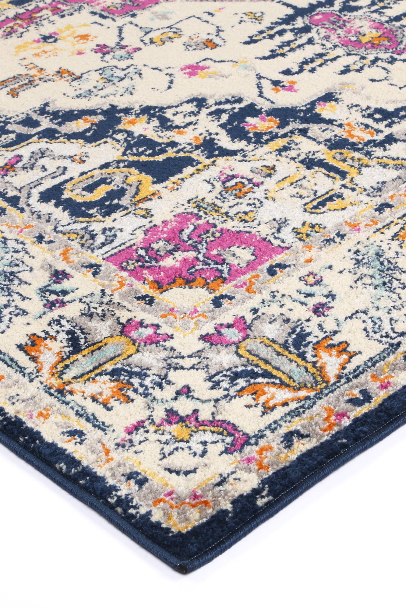 Durable Palermo Alberobello Cream Power - Loomed Rug with Traditional Sunset Colors
