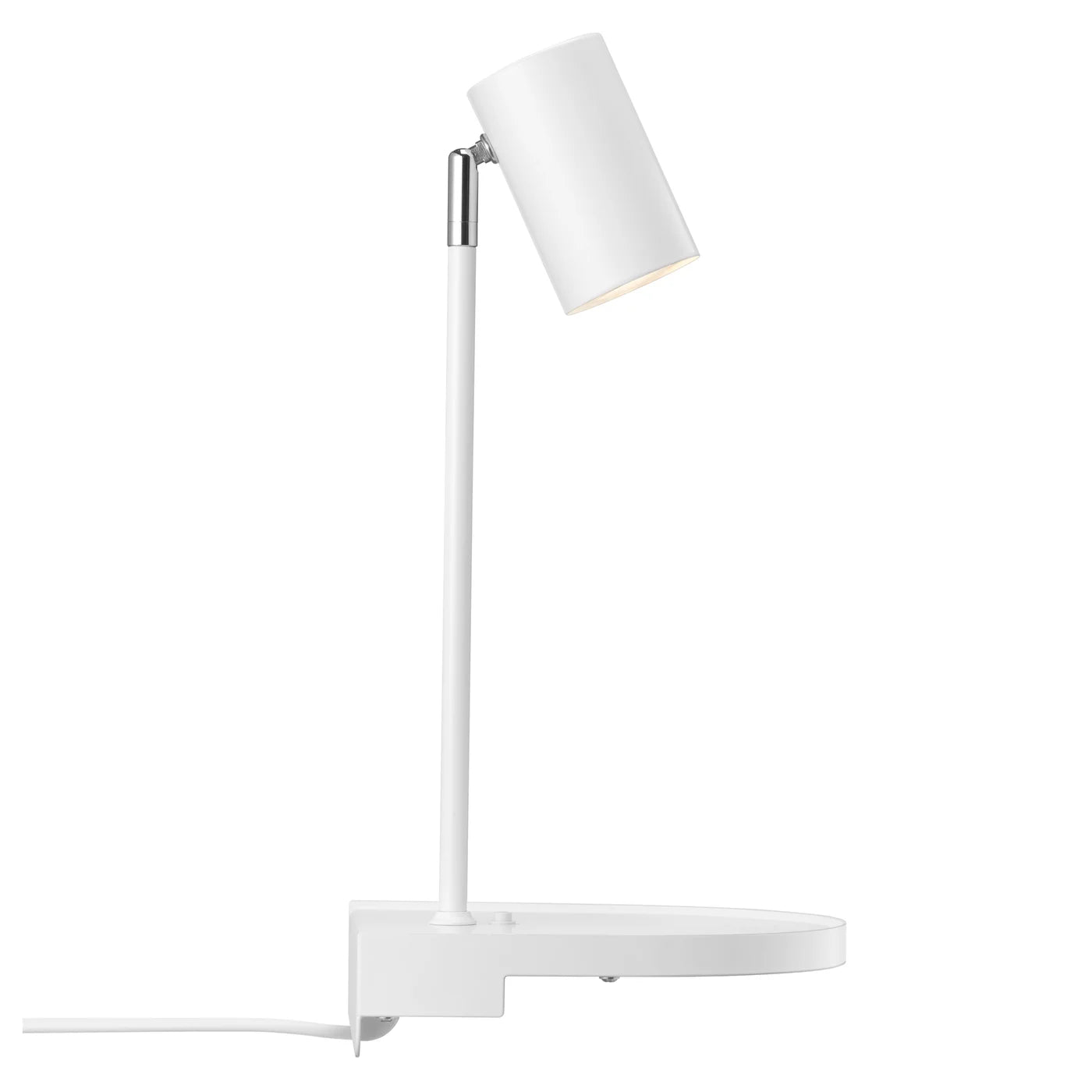 White Compact Multifunctional Cody Wall Lamp with Shelf and USB Charging