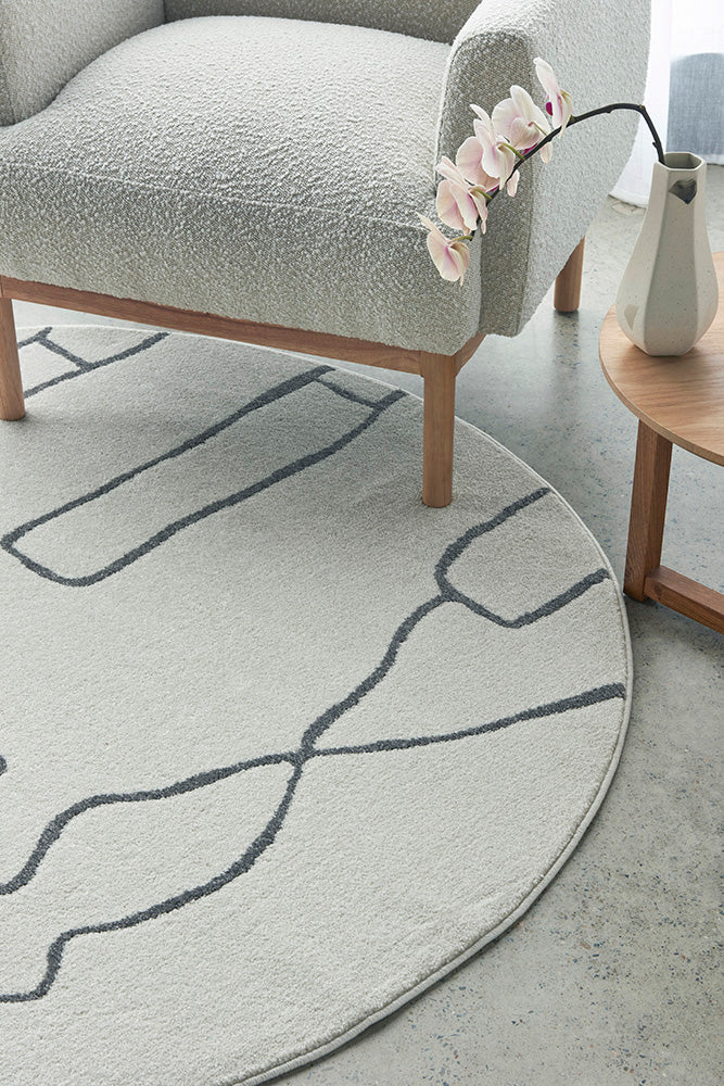 Stylish Paradise Amy Grey Round Rug with Modern Design