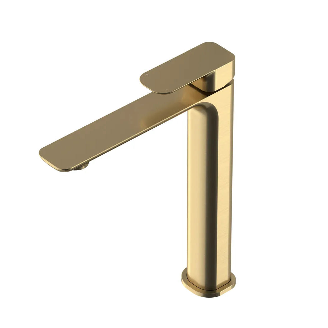 Brushed Gold Oskar Tall Basin Mixer - Elegant and Durable