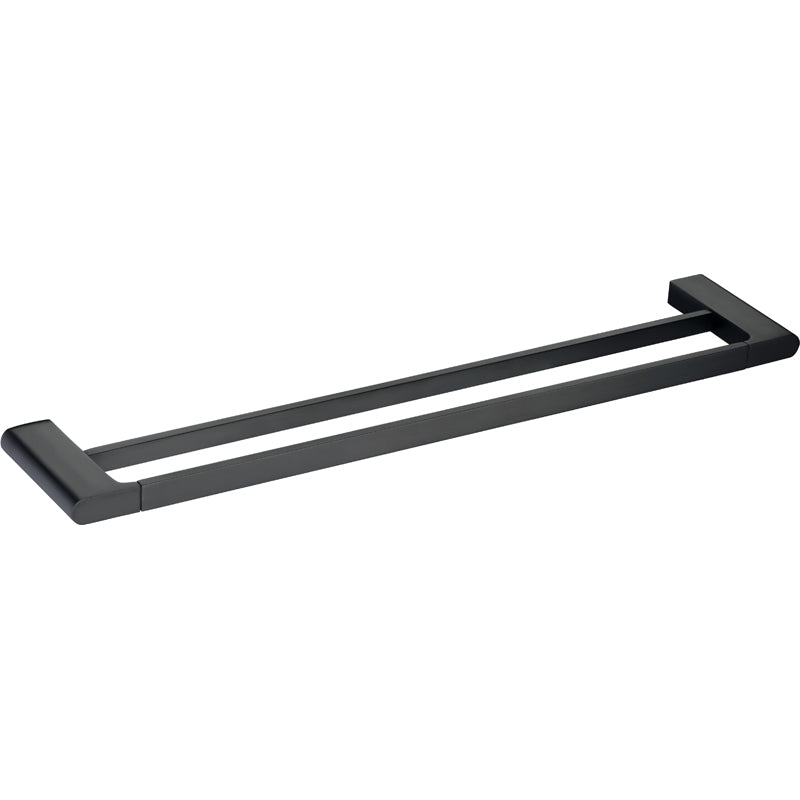 600 mm Matte Black Cora Double Towel Rail for Stylish Bathrooms