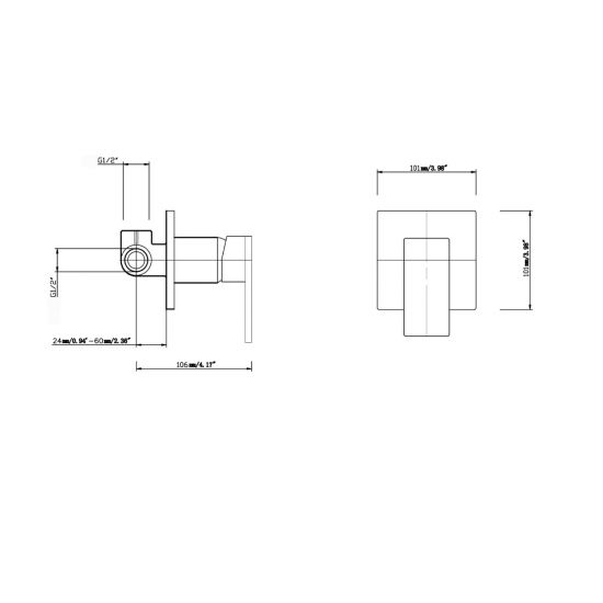 Hot Deal! Cavallo Square Matte Black Shower Mixer for Stylish Wall - Mounted Bathrooms