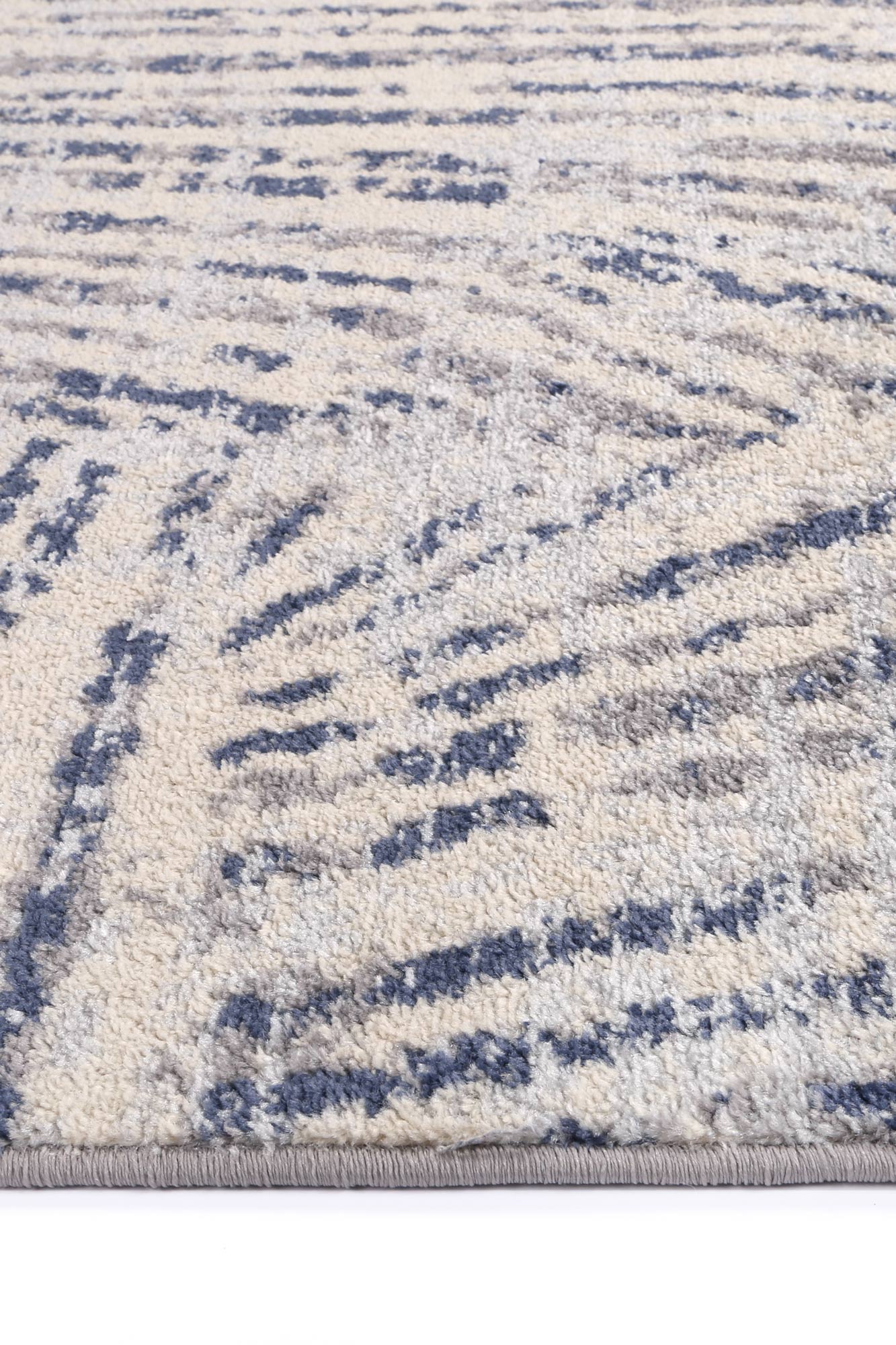 Palermo Vallo Durable Grey Blue Power Loomed Rug for Home Decor