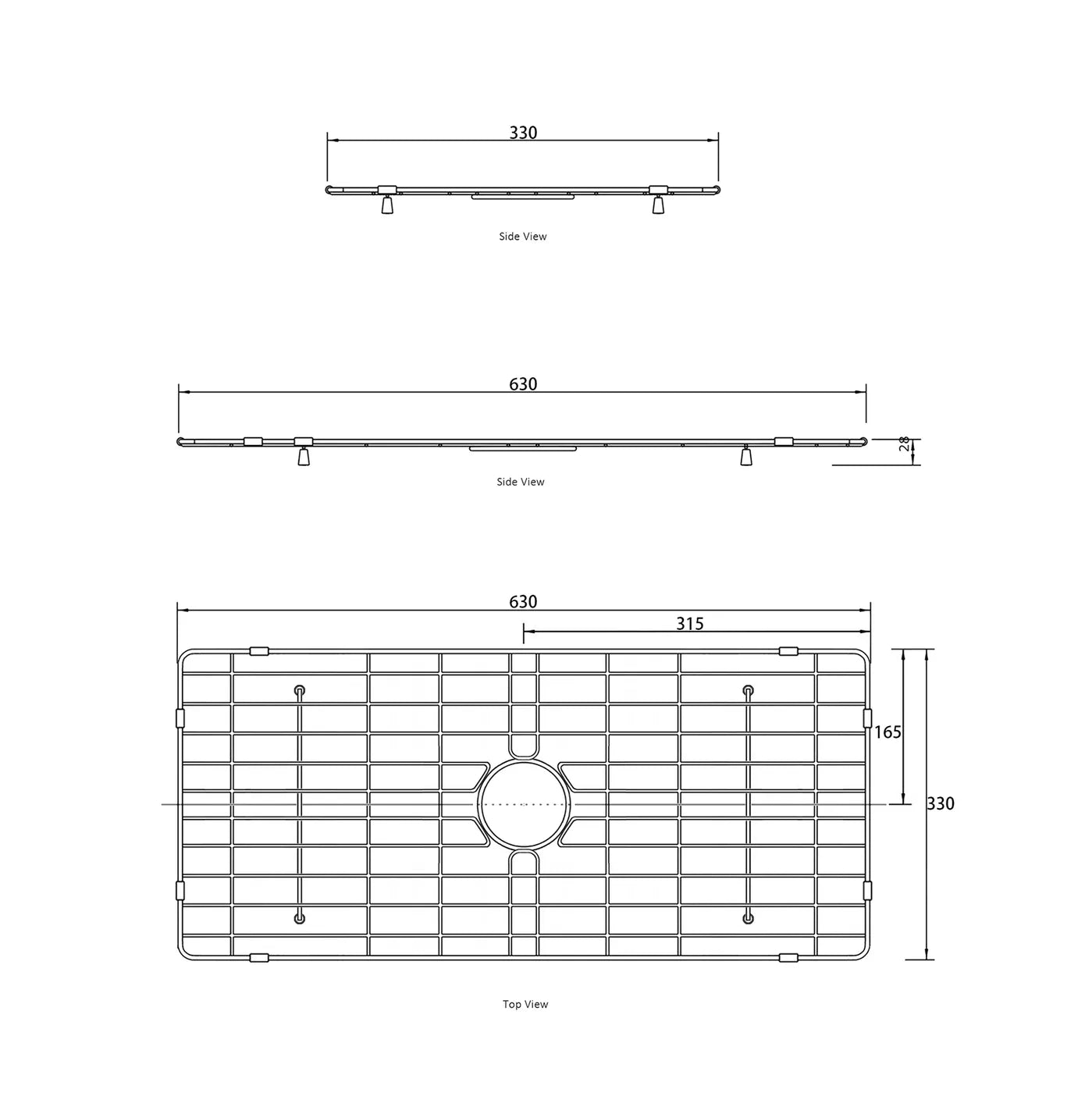 Hot Sale! Stainless Steel Protective Grid for Butler/Farmhouse Sink, 630x330mm