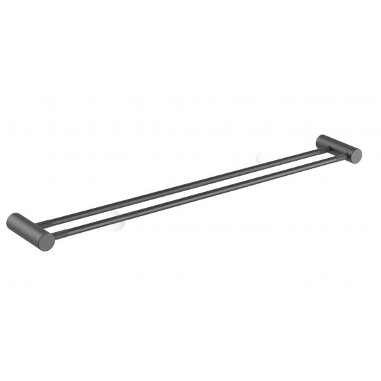 CADDENCE Series 800mm Brushed Gun Metal Grey Double Towel Rail - Affordable & Stylish