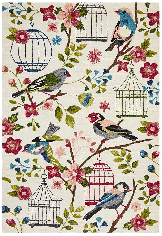 Hot Deal! Copacabana Finch and Nest Cream Indoor Outdoor Rug