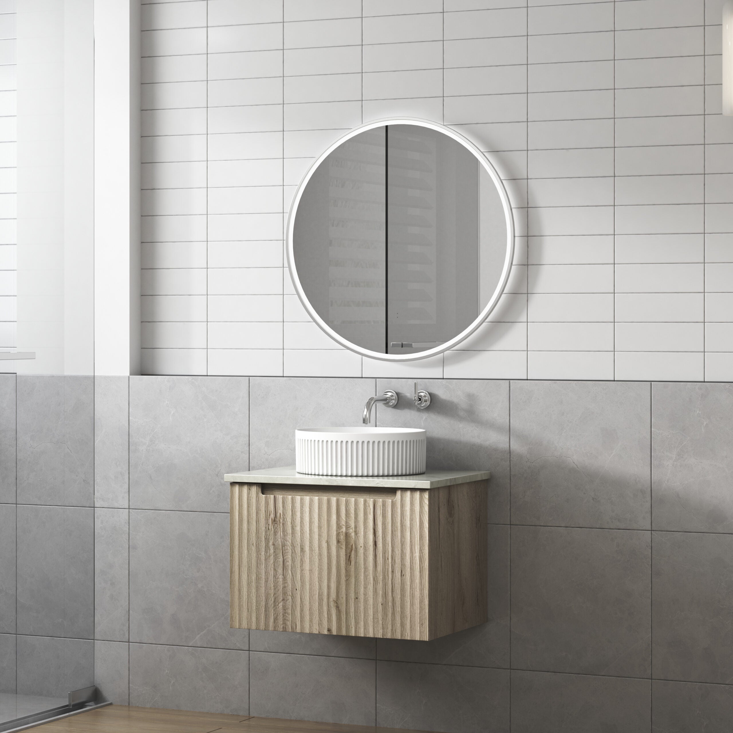 Exclusive CALDER Wall - Hung Vanity in Natural Oak (All Sizes)