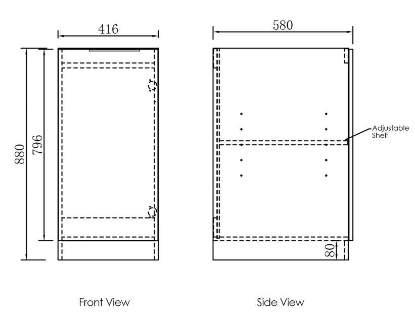 Exclusive Byron Black Oak Laundry Cabinet Set with Stone Top (1060x600x900mm)