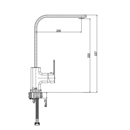 Stylish Chrome Square Kitchen and Laundry Mixer Tap