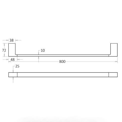 Hot Sale! 800 mm Chrome Single Ceramic Towel Rail for Your Bathroom