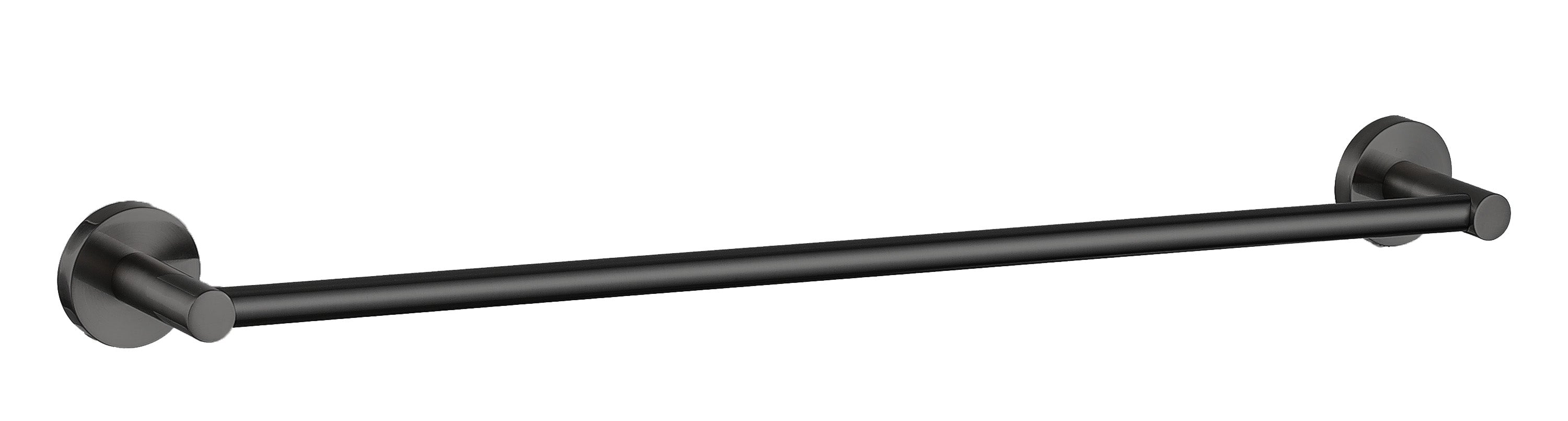 600mm Brushed Gun Metal Single Round Otus Towel Rail