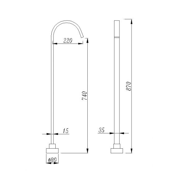 Hot! Cavallo Brushed Nickel Stainless Steel Freestanding Bath Spout