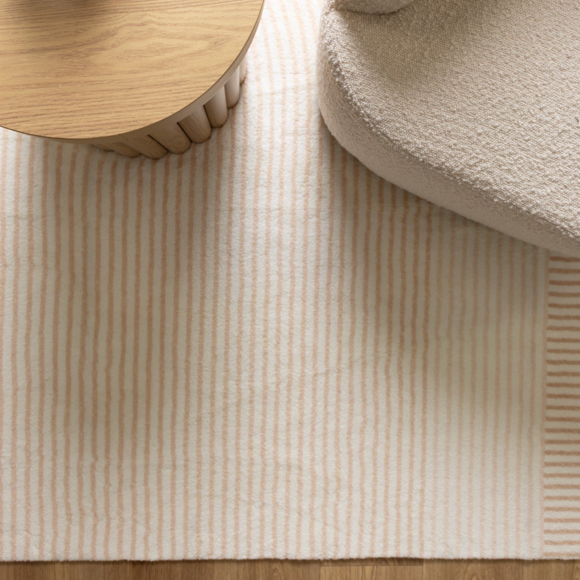 Beige Cloud Arches Luxury Machine - Washable Polyester Rug
