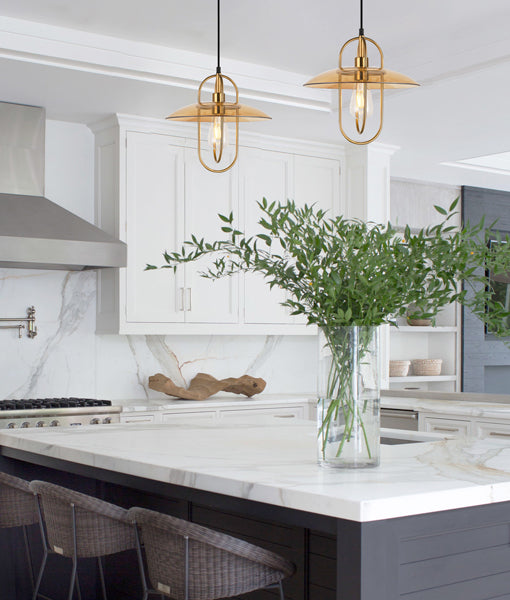 Stylish Oblong Iron and Glass Interior Single Pendant Lights