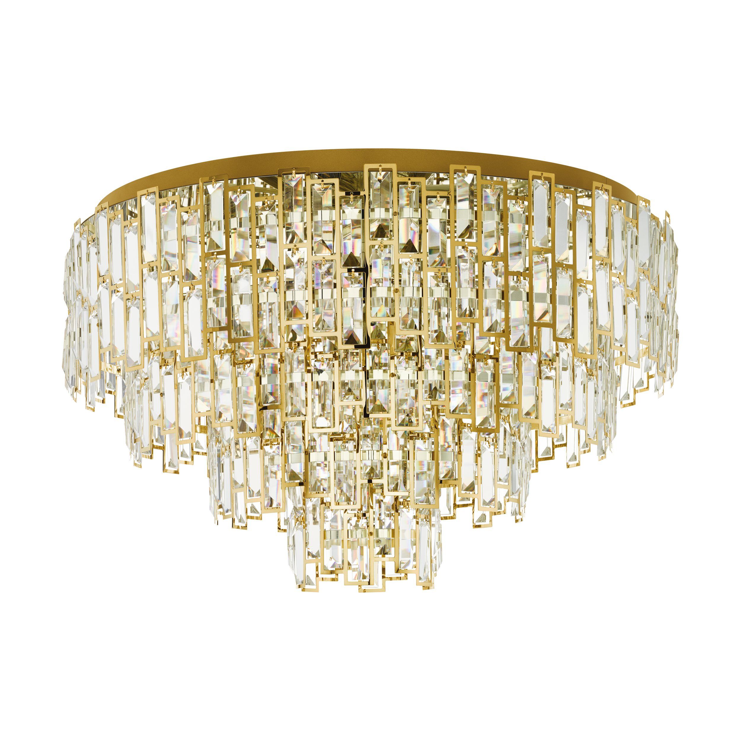 Luxurious CALMEILLES Brass Finish Ceiling Light with Brilliant Glass