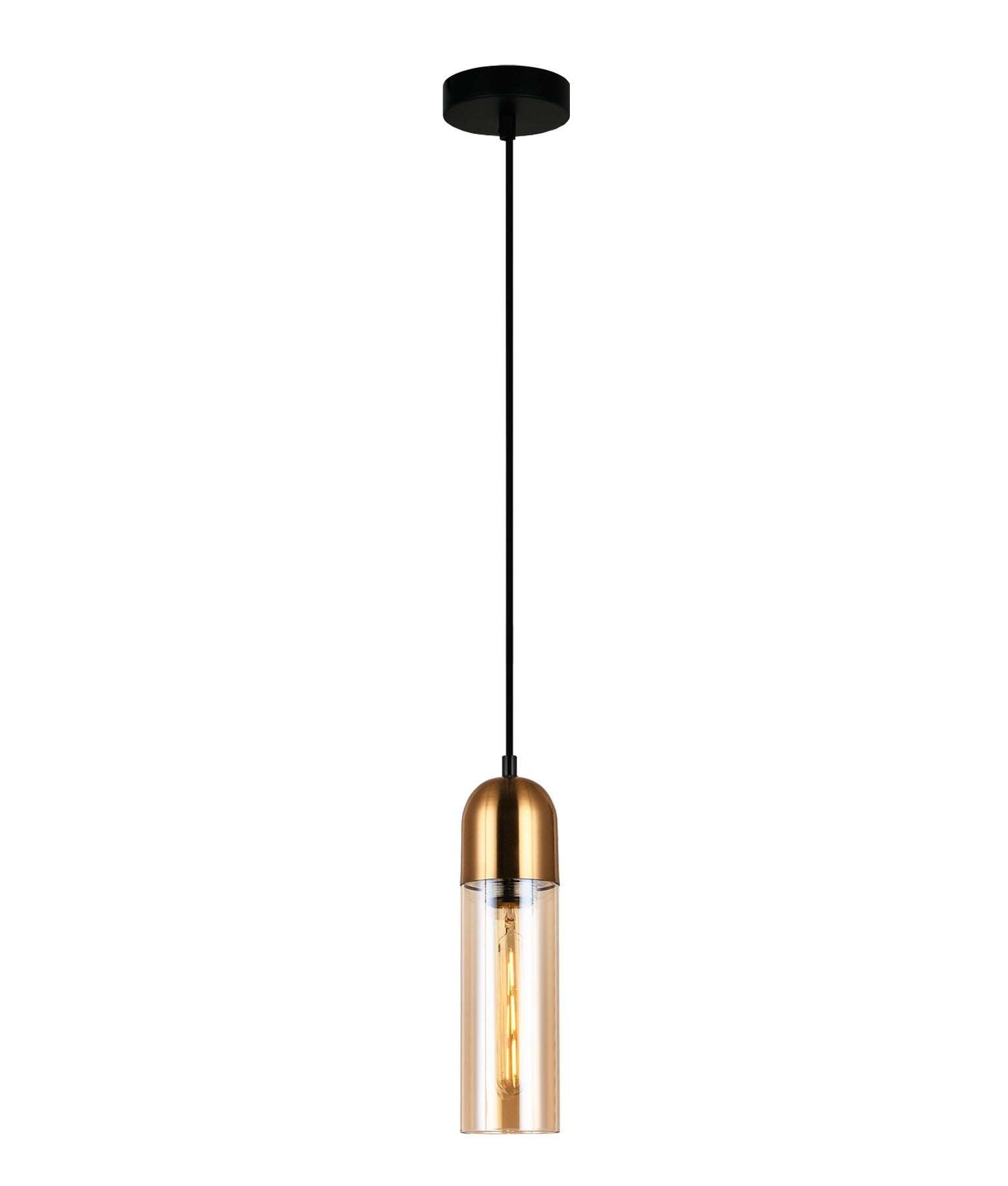 Hot Sale! Interior Round Top Glass Cylinder Pendant Light