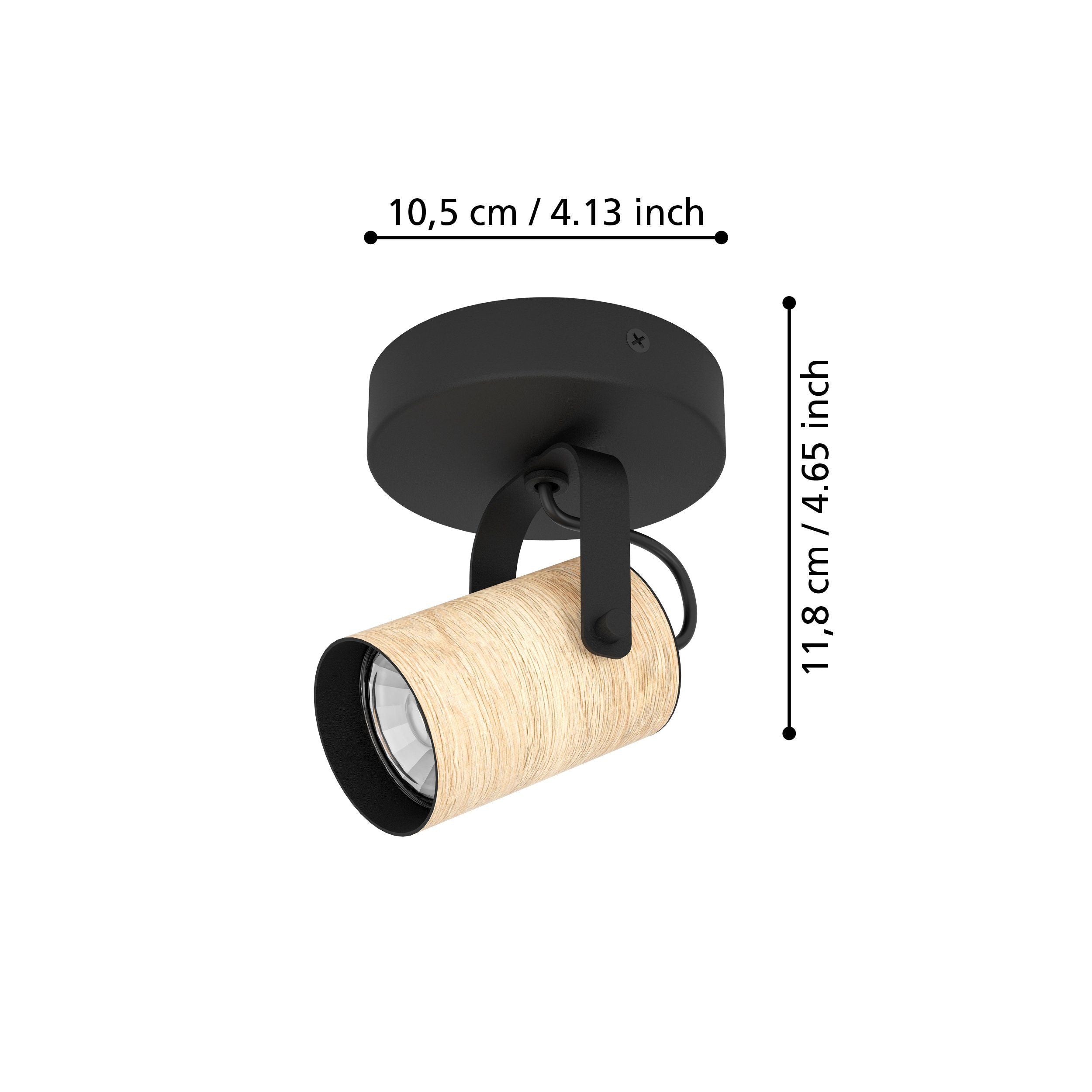Stylish Steel Black CAYUCA Spot with Warm Lighting