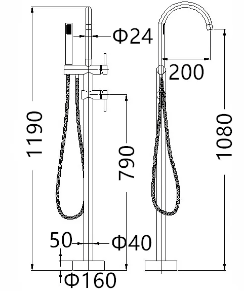 PAVIA Gun Metal Free - Standing High - Performance Mixer
