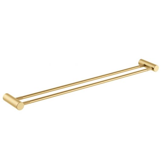 Hot Deal! 800mm CADDENCE Brushed Gold Double Towel Rail
