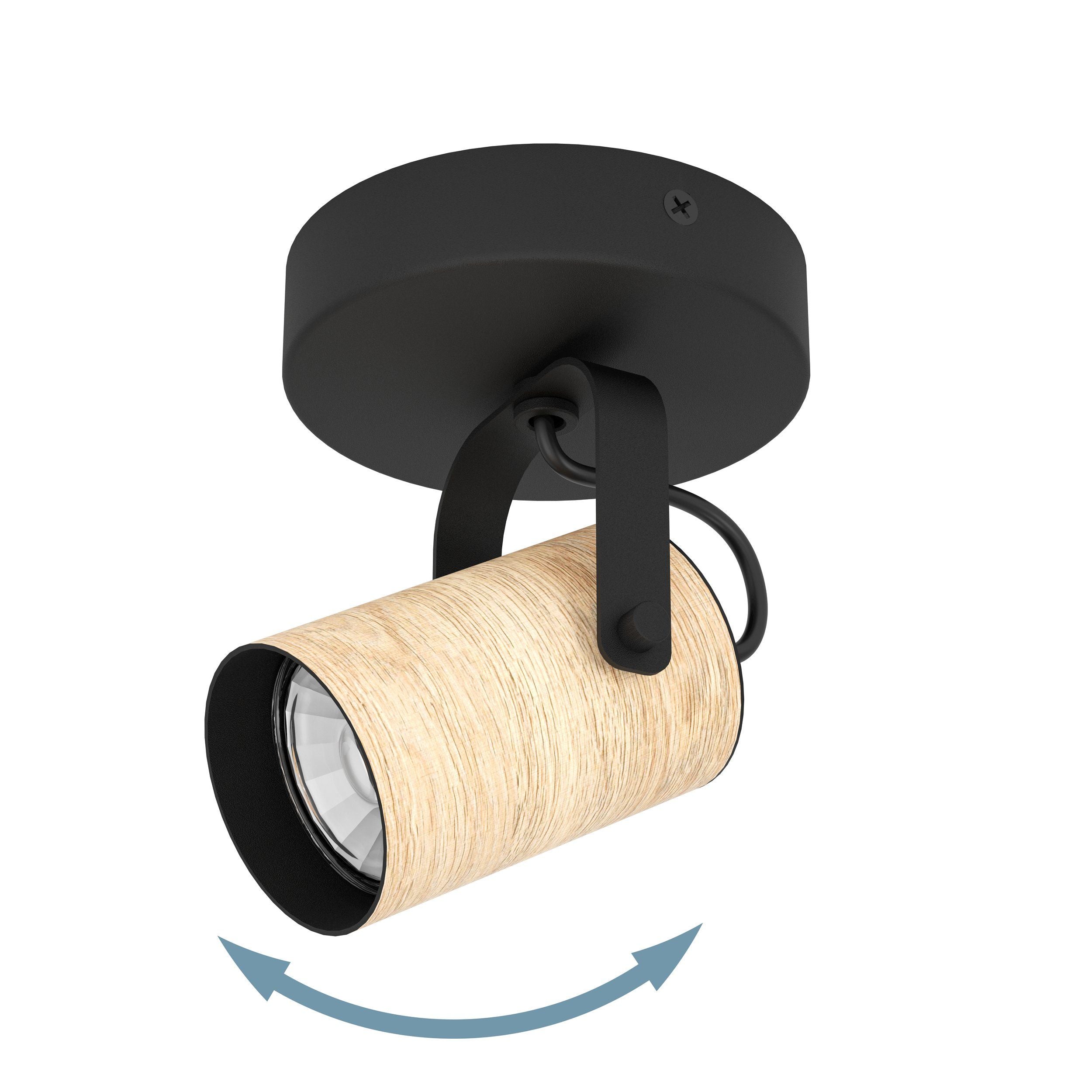 Stylish Steel Black CAYUCA Spot with Warm Lighting