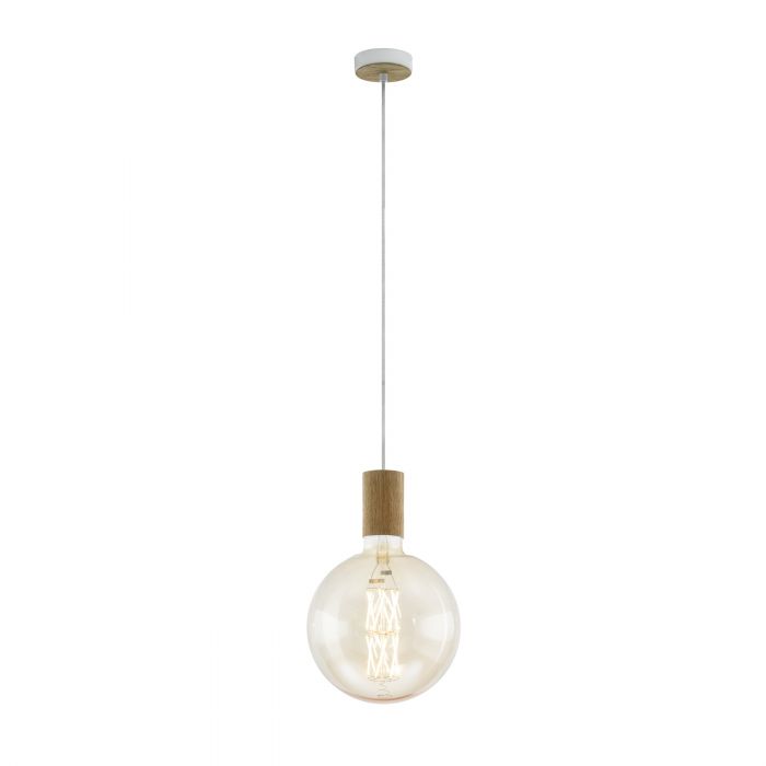 Hot Sale TAVISTOCK 71N Steel Creme Pendant Light with Wood Look Finish