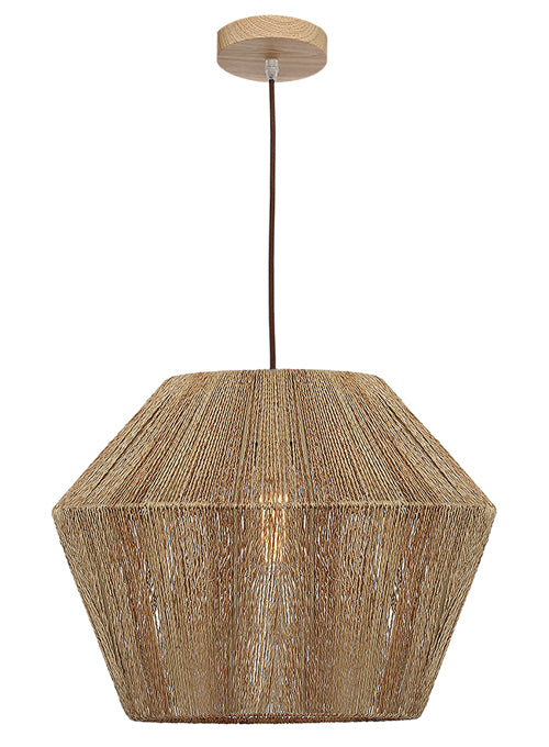 Cassie 1Lt Pendant Lighting - Large Size with Natural Shade, Ideal for Your Space