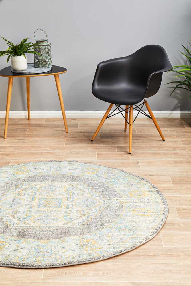 Exclusive Century 944 Grey Round Polypropylene Rug from Turkey - Ideal for Every Home