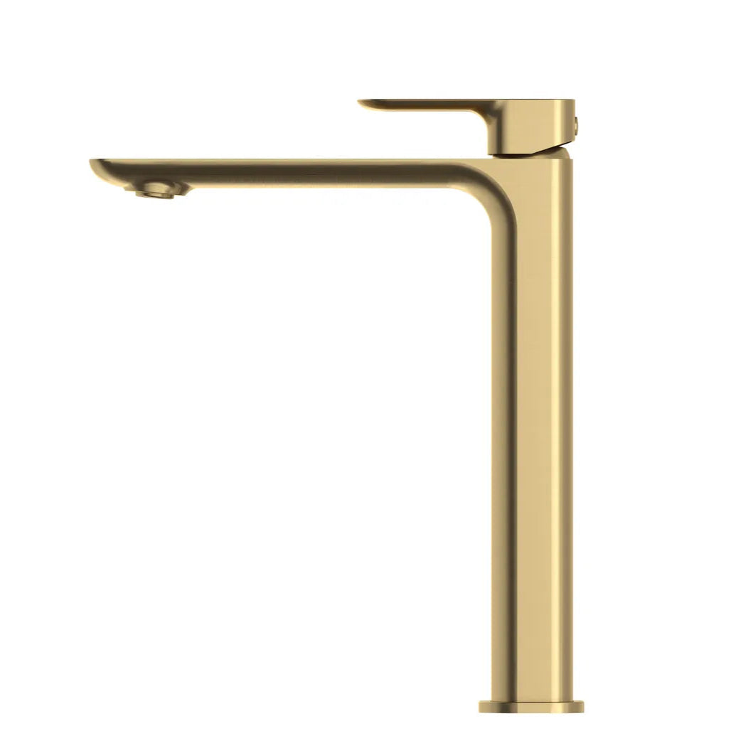 Brushed Gold Oskar Tall Basin Mixer - Elegant and Durable