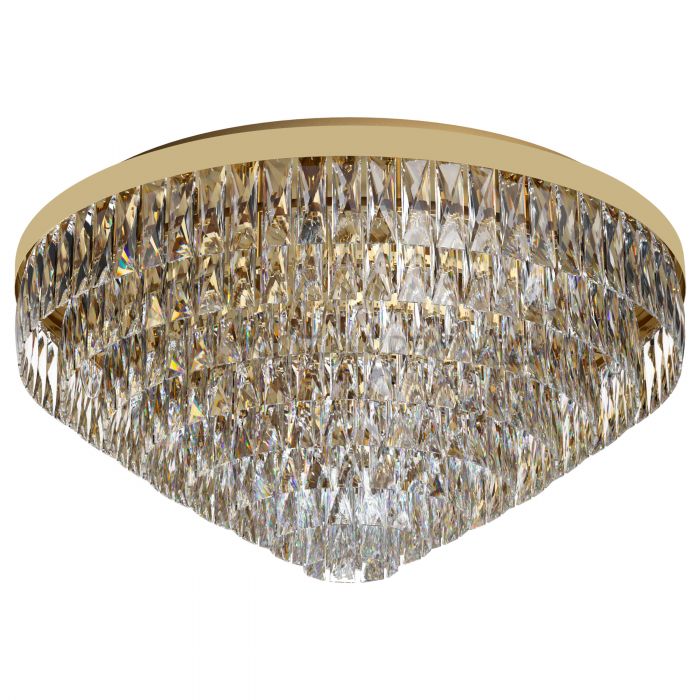 Hot Deal! VALPARAISO 59 Gold-Coloured Crystal Ceiling Light