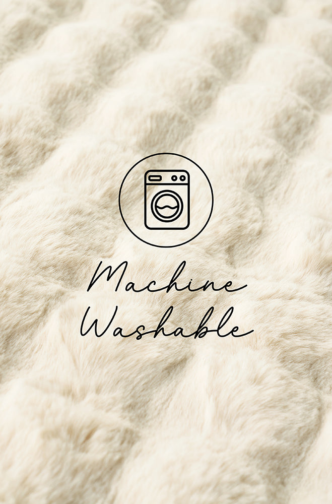 Machine-Washable Bubble Natural Round Rug: Luxury and Whimsy Combined