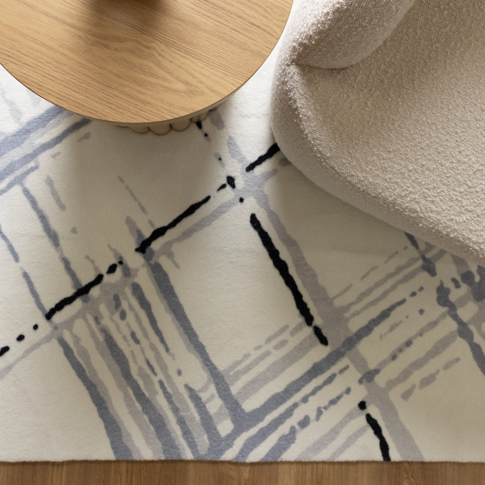 Hot Sale! Cloud Geo Blue Polyester Machine-Washable Rug for Modern Living