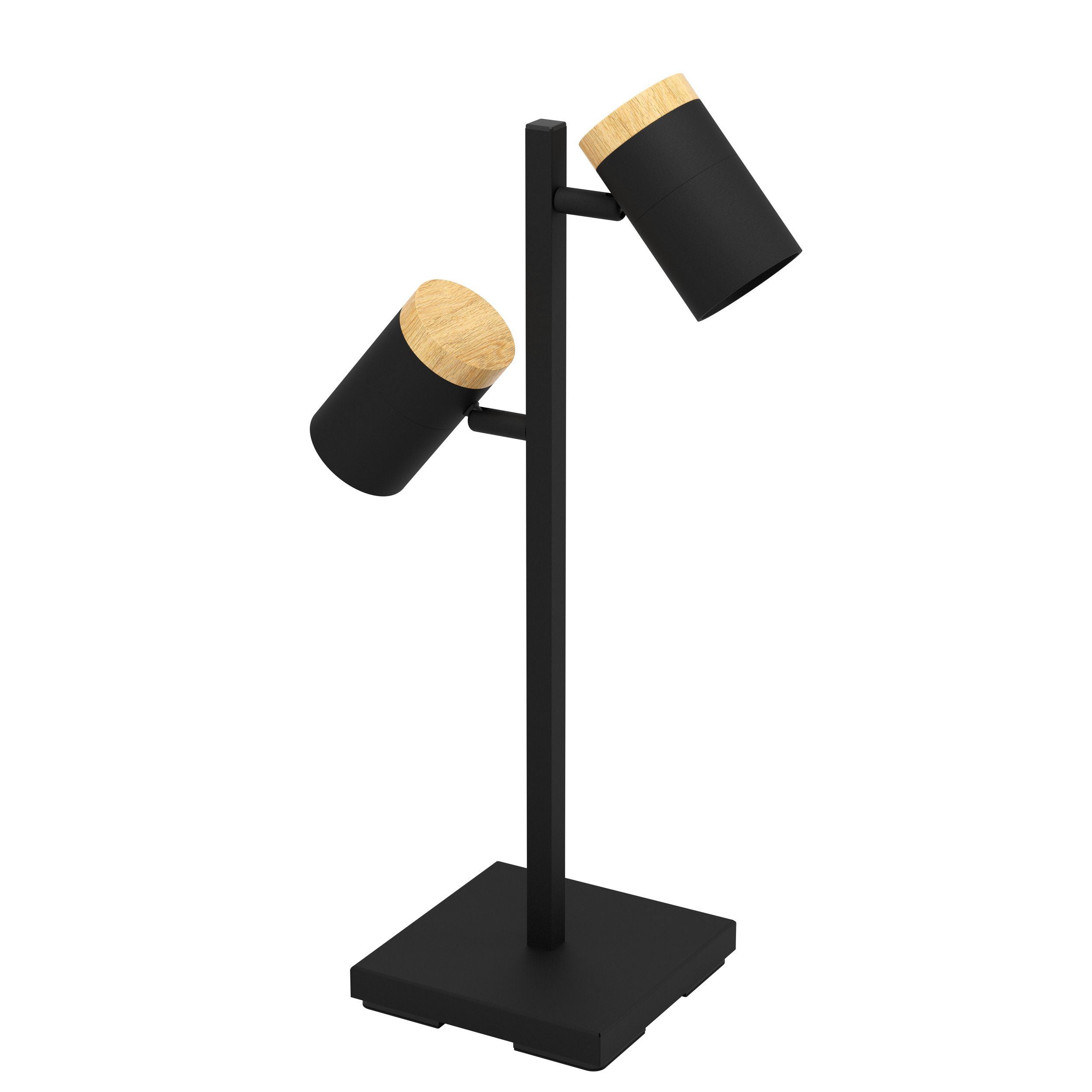Hot Sale! Contemporary CARTAGENA Table Lamp with Black and Warm Timber Design