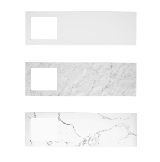 BURLEIGH White Laundry Cabinet Set with Stone Top (Style A) - 1960x600x2100mm