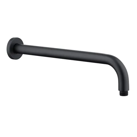 PAVIA 400mm Matte Black Round Straight Wall Arm Fixture