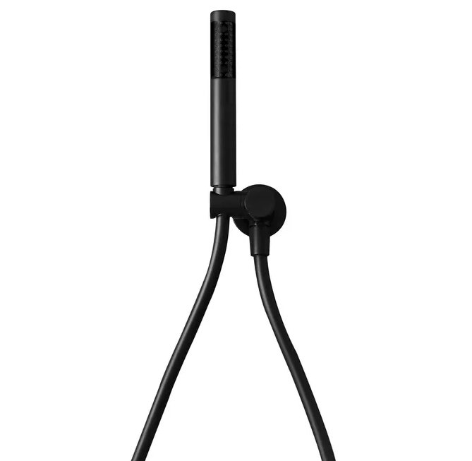 Stylish Round PAVIA Handheld Shower Set in Polished Matte Black