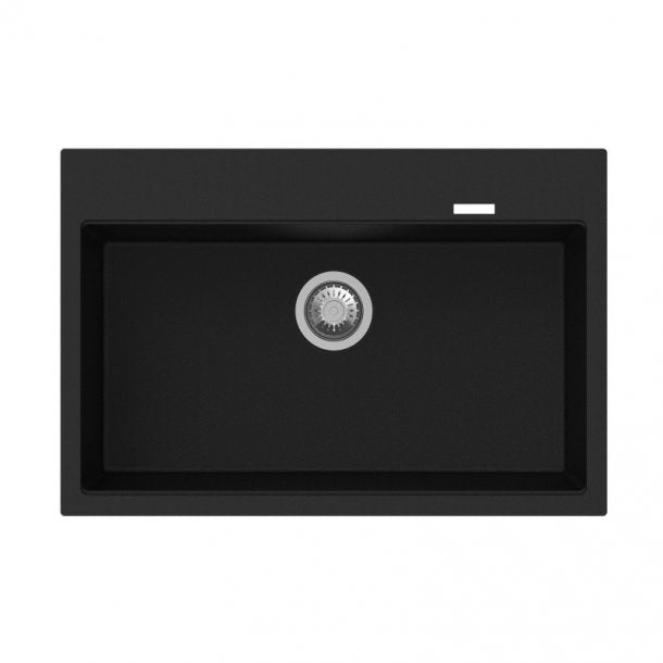 CARYSIL WALTZ 780x510mm Metallic Black Granite Kitchen Sink with Lifetime Warranty