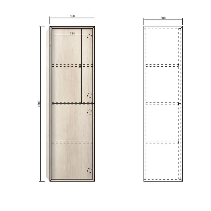 BYRON 1200mm Natural Oak Tall Boy - Stylish Bathroom Storage